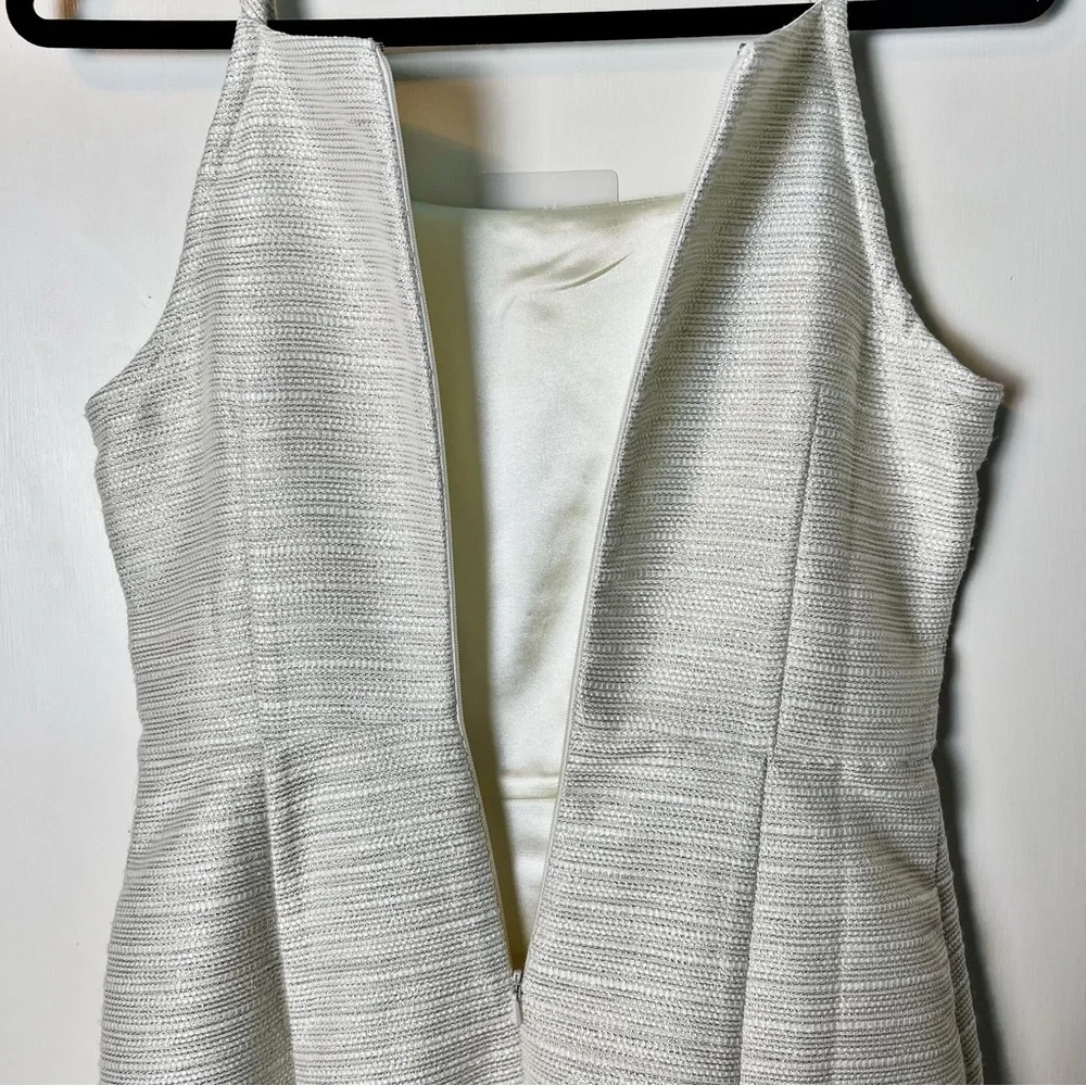 Anthropologie Paper Crown Womens White Spaghetti Strap Mini Dress Fit Flare Sz 4